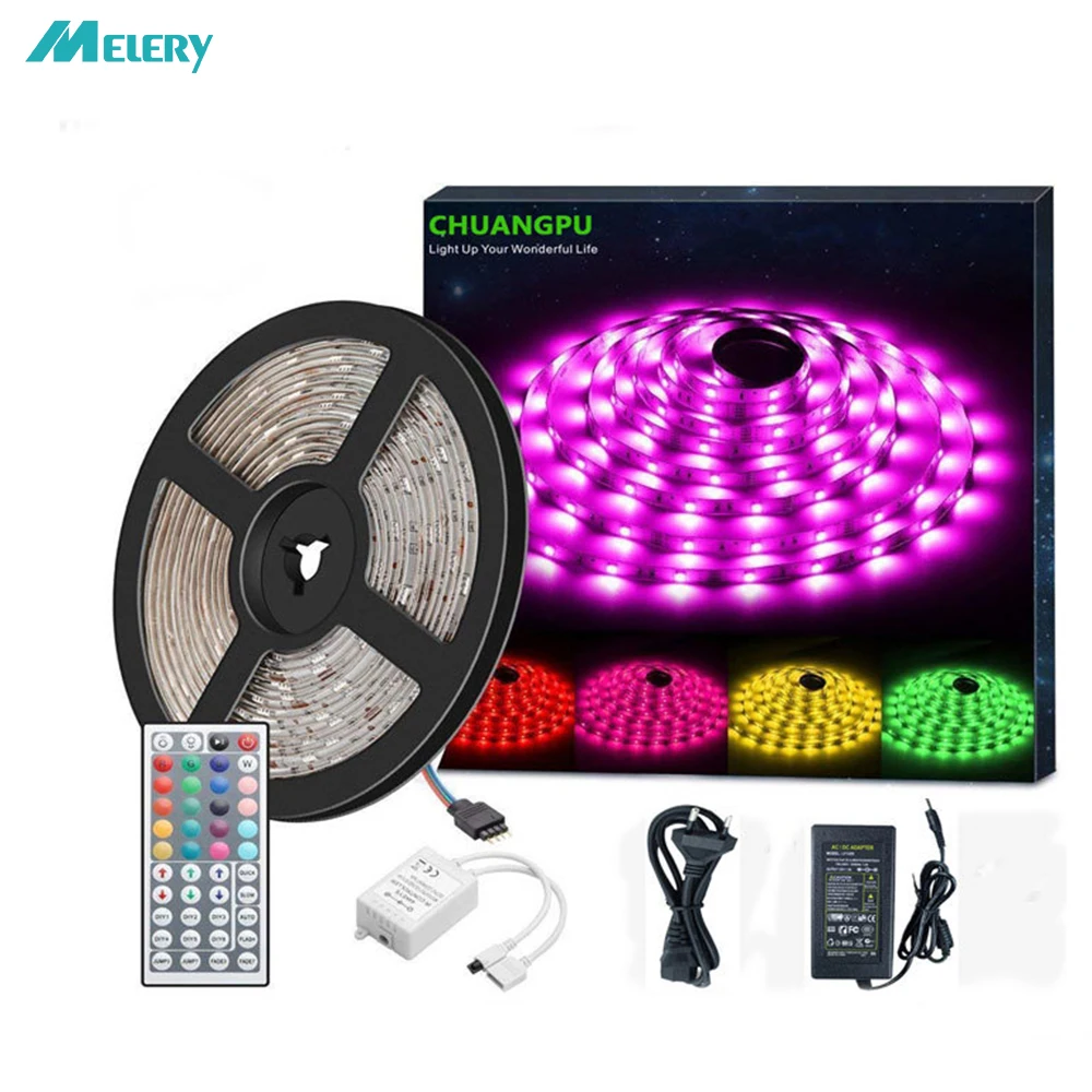 

Light Strip DC 12V Epoxy Waterproof 5050 RGB Colorful Set Light Strip Marquee Light Strip 44key Controller