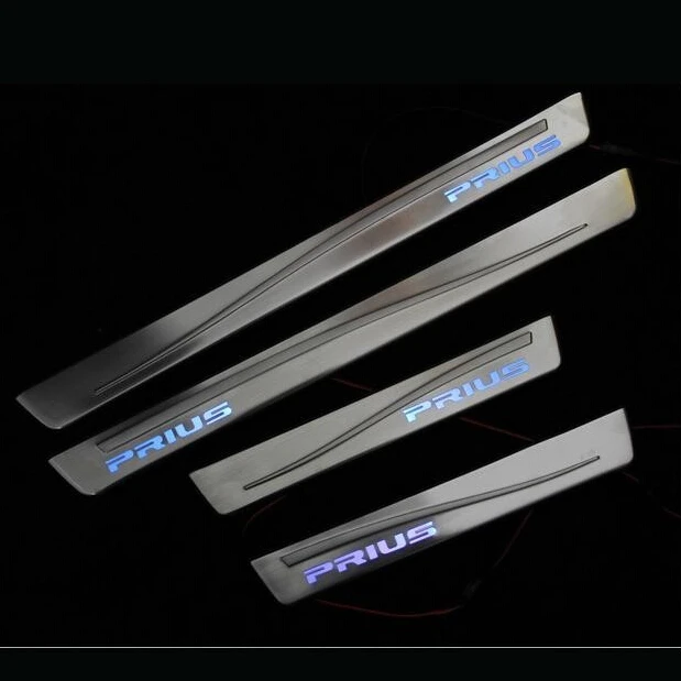 Prix pour Styling de voiture pour Toyota Prius accessoires 2010 2013-2016 led auto porte seuil protecteur porte éclairée seuil plat d'usure garde Prix pour Styling de voiture pour Toyota Prius accessoires 2010 2013-2016 led auto porte seuil protecteur porte éclairée seuil plat d'usure garde