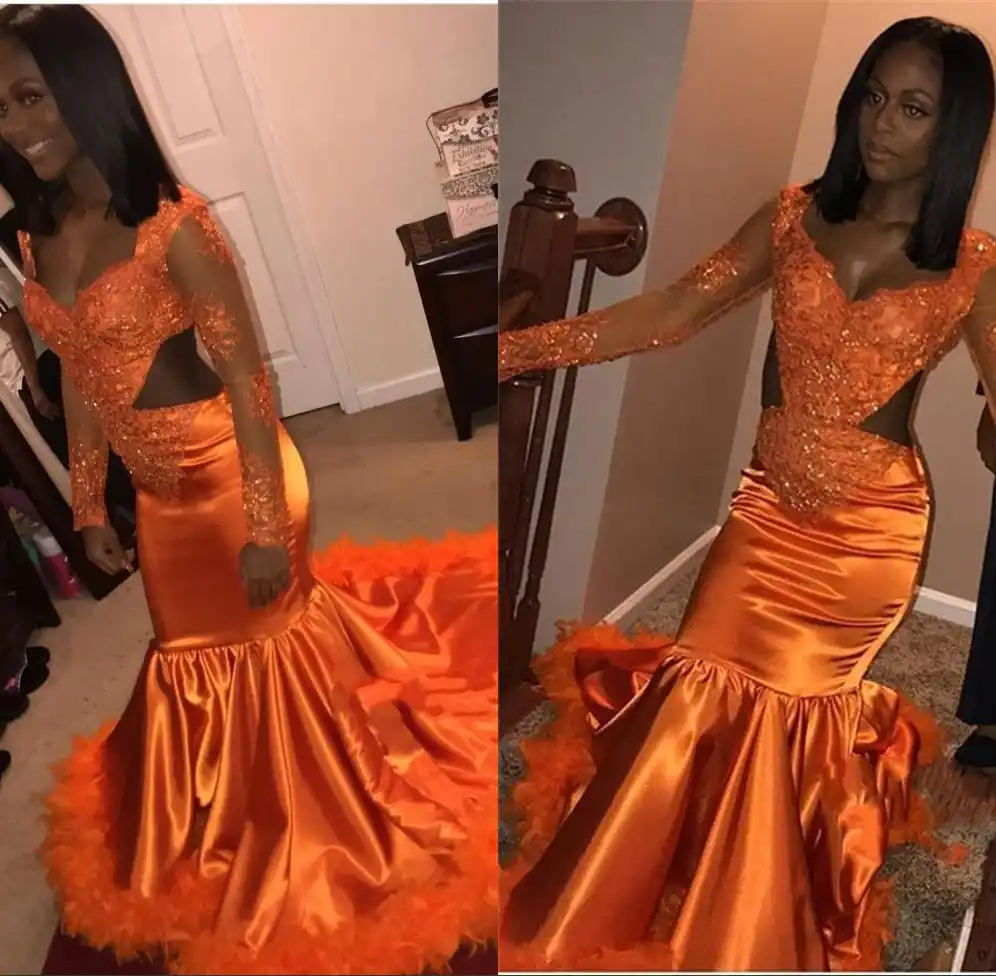 cheap orange prom dresses