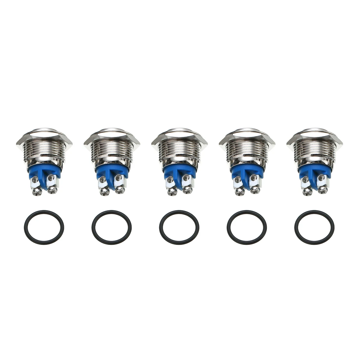 5pcs New 16mm 3A/250V Metal Waterproof Push Button Switch Car Motorcycle Momentary Horn Button Switch Auto Reset