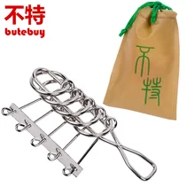 Тубы 5 переплетенных паззл Металическая проволока IQ Разум головоломки Пазлы игры для взрослых и детей обучающая игрушка