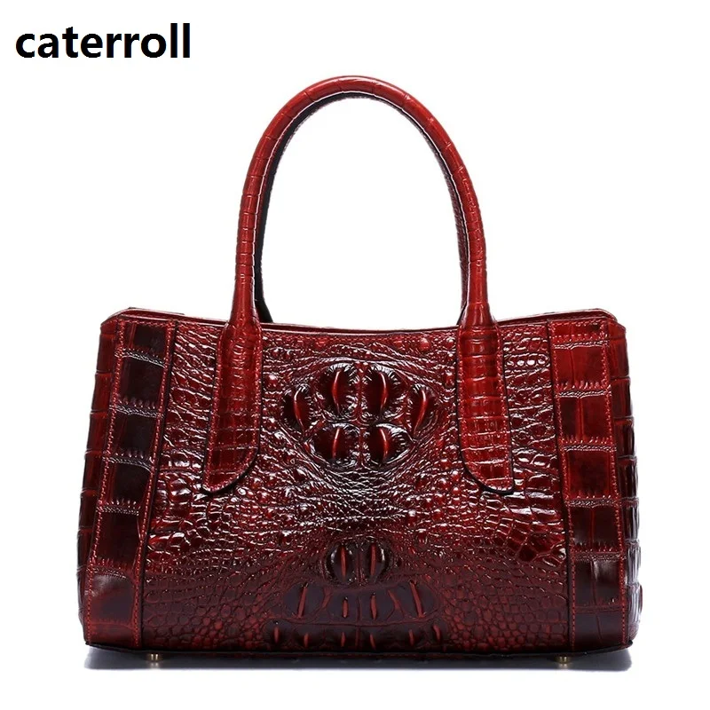 

real leather women handbag alligator pattern genuine leather bags for women 2018 luxury handbags designer tote bag