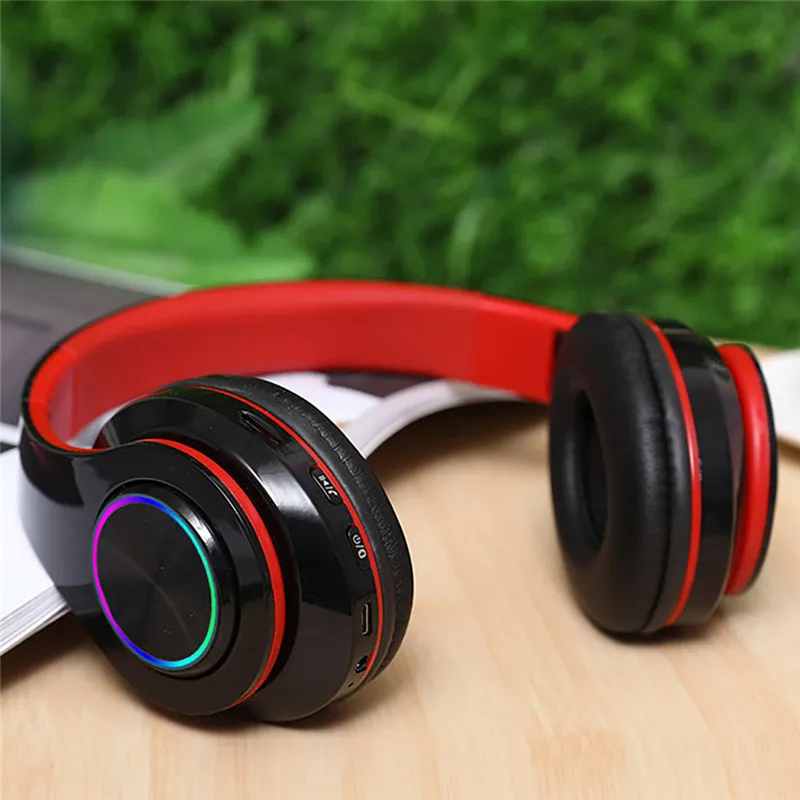 

2019 New Led Wireless Headphones Bluetooth V5.0 Stereo Over Ear Foldable Headphones With Mic For PC Computer Games Laptops