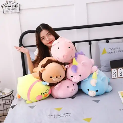 Unicorn plush toy pillow blanket dual-use two-in-one pillow Animal pig lion pony unicorn Animals toys birthday gifts