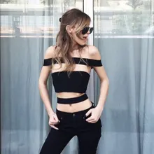Черный однотонный короткий вискозный новейший модный сексуальный женский трикотажный вечерние бандажный Топ
