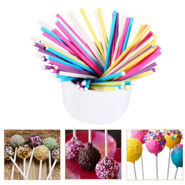 Goldbaking Colored Paper Lollipop Sticks 6 inch Cake Pop Sticks 50