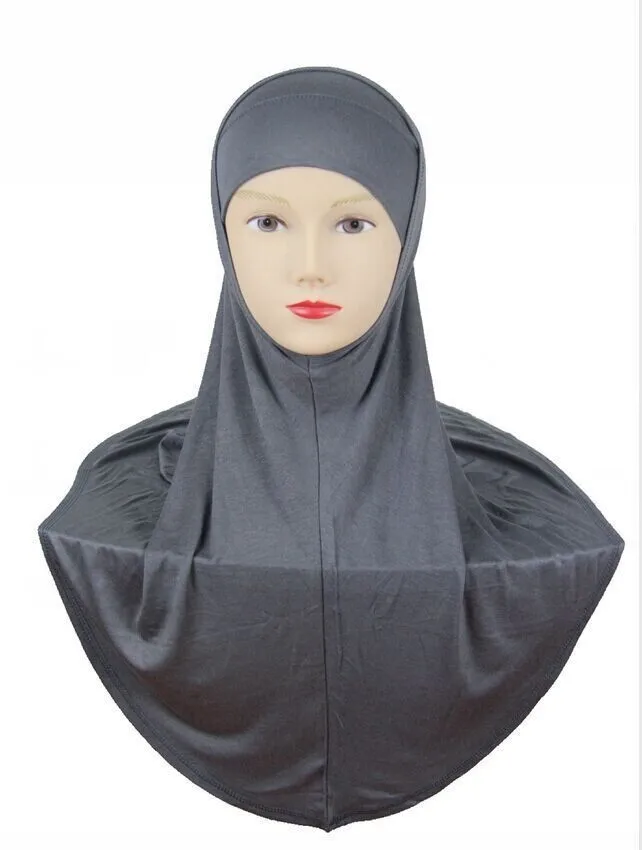 H755 простой 2 предмета хлопок Джерси мусульманин хиджаб, быстрая, разные цвета