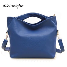 Iceinnight famosos señoras de la marca de lujo de las mujeres bolsos de cuero messenger bags correa larga solid blue orange colgar del hombro de la vendimia