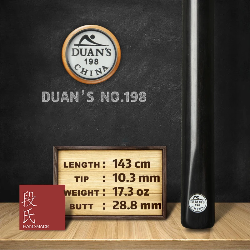 China DUAN'S CUE Snooker Cue 100% All Handmade Professional Billiard Black 8 Athelete Use 10.3mm Tip Stick NO.198 | Спорт и