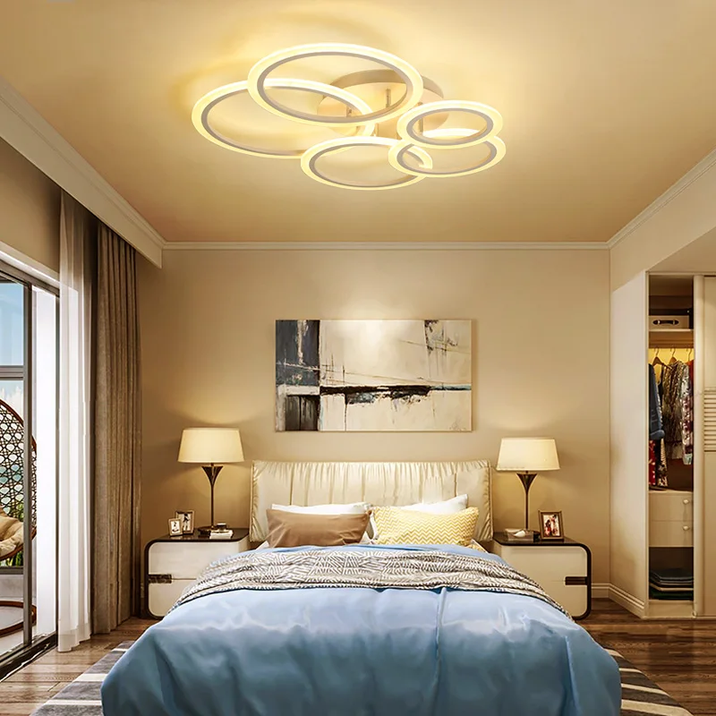 Moderno anillo de LED luces de techo para sala de estar dormitorio acrílico Plafonnier lámpara de techo LED iluminación techo de iluminación