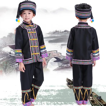 

Boy Miao Costumes Chinese Folk Dance Clothing Hmong Clothes