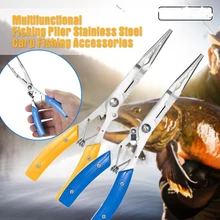 1 шт., профессиональные эргономичные рыболовные плоскогубцы с длинной ручкой, леска из нержавеющей стали, Легкий Изогнутый нос, легкое управление