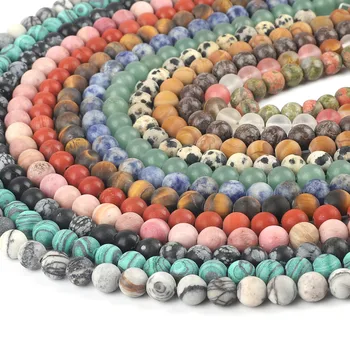 

Natural Stone Beads 4mm Round Matte Tiger Eye Turquoises Beads Dull Polish Amazonite Onyx Carnelian Beads for Jewelry Making