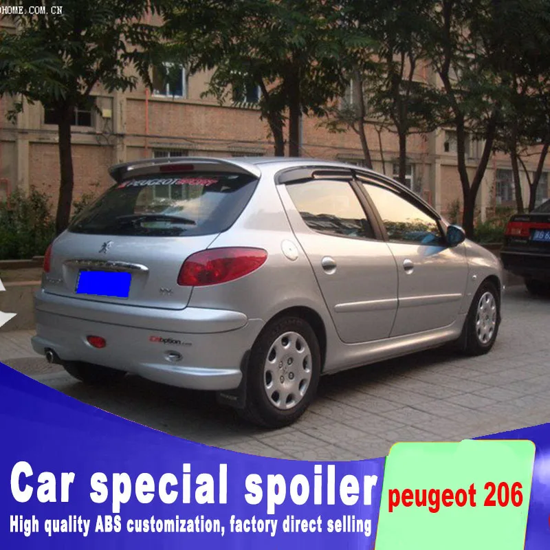 2006 2007 2008 2009 2010 2011 2012 2013 для peugeot 206 спойлер хэтчбек заднего крыла ABS спойлер из материала грунтовка