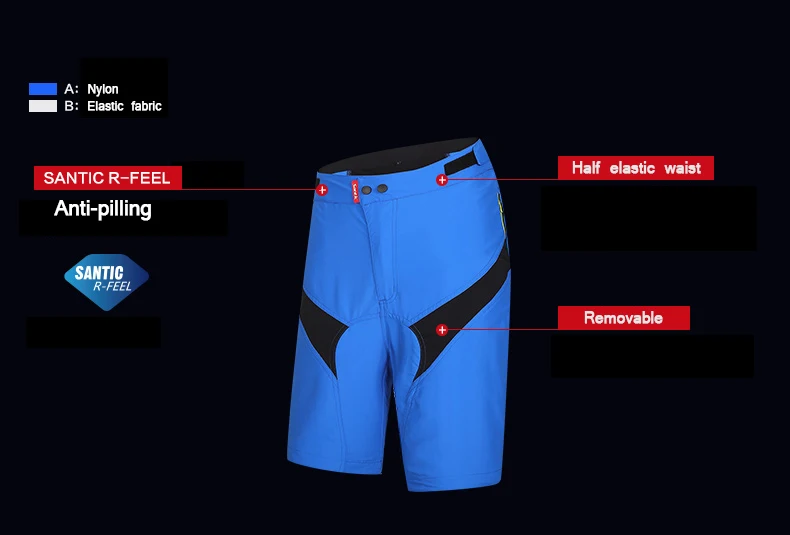 New 2018 SANTIC Cycling Shorts Bicycle MTB Downhill Bike Men Pants Bicycle Cozy Loose Cycling Short Cycle Ciclismo Free Shipping (3)