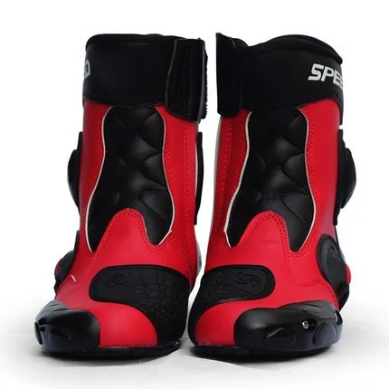 Боты moto Hombre мотоциклетные ботинки Pro-biker SPEED BIKERS moto Racing moto крест кожаные туфли A004 черный/красный/белый цвет;