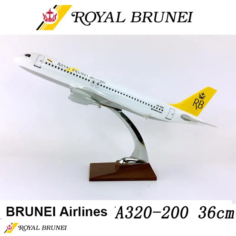 

1/100 scale collectible 36cm Airbus A320-200 airplane Royal Brunei airlines model toys aircraft diecast plastic alloy plane