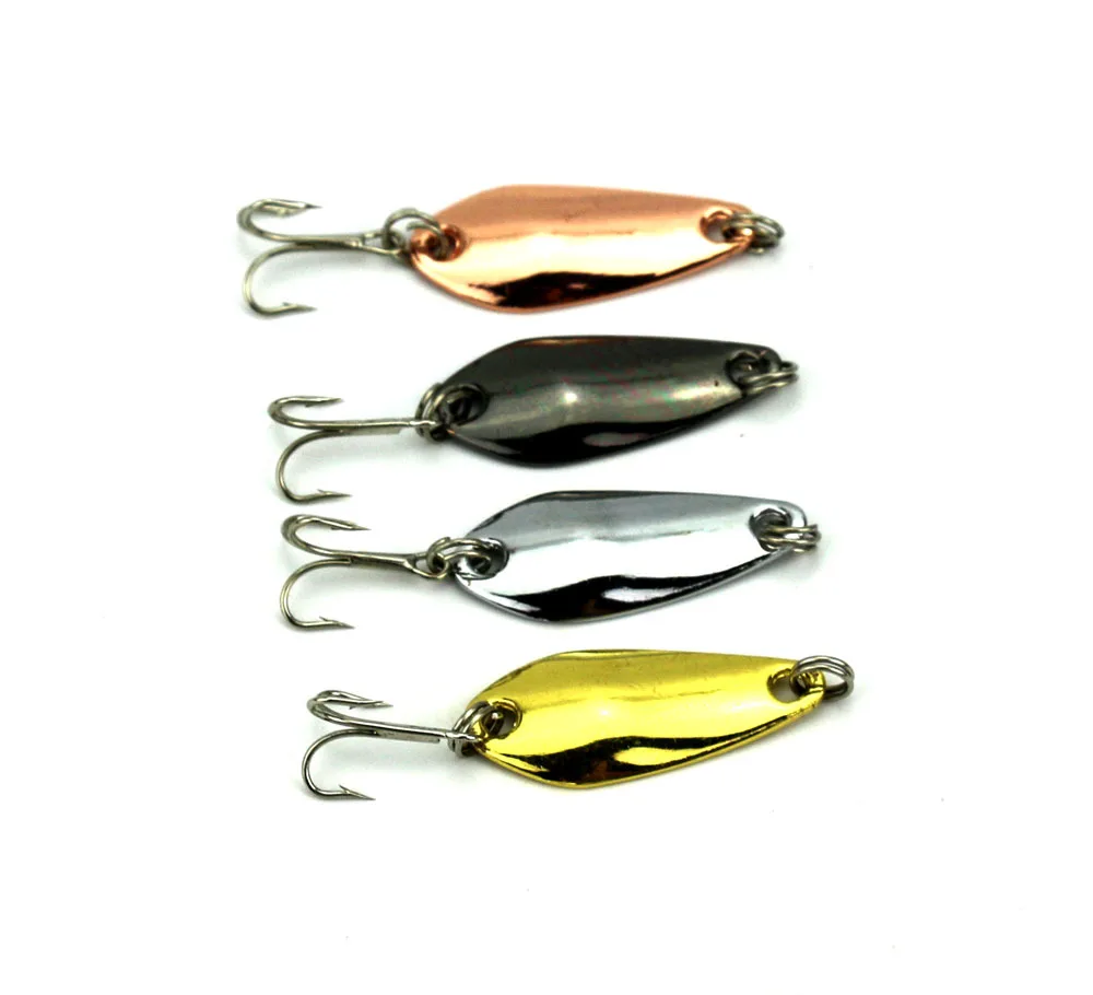 Hard Metal Spinner Spoons Fishing Lure 40Pcs 3.5cm 3.7g Bass CrankBait