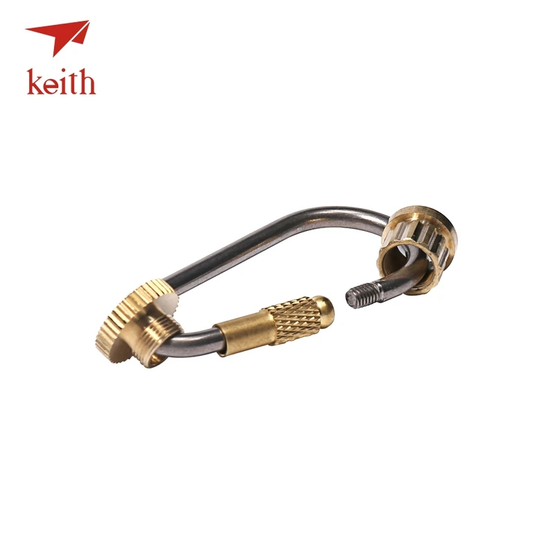 Keith titanio tenedor cuchara cuchillo cubiertos con titanio Carabiner al aire libre Camping viaje vajilla Picnic senderismo Spork 53g