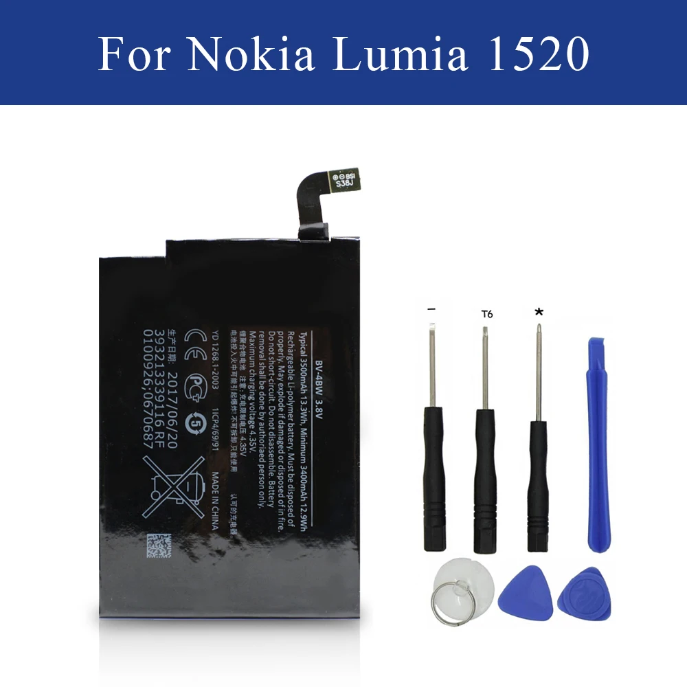 Новая сменная батарея BV-4BW для Nokia Lumia 1520 BV4BW Li-Ion 3500 запасная AKKU телефона мАч +