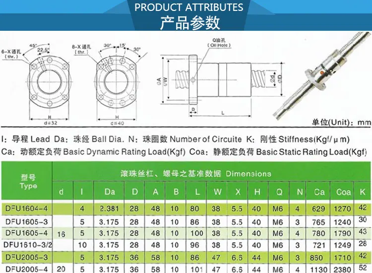 DFU1605 комплект: DFU1605 L350mm проката ШВП C7 в 16 мм с конца обработанные+ DFU1605 шариковая гайка