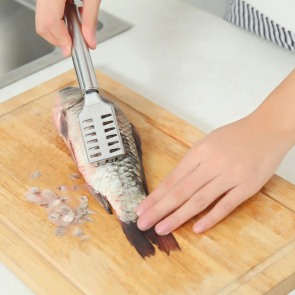 

1Pc Stainless Steel Fish Scales Fast Fish Cleaning Knife Skinner Fish Skin Scraper Fishing Cleaning Remover Kitchen Tools Gadget
