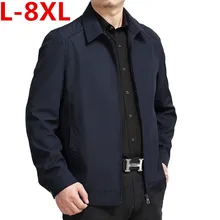 Große größe 8XL 7XL 6XL 5XL Atmungsaktive Herren Jacken Casual gemütliche Männliche Jacke Umlegekragen Feste Frühjahr Und Herbst Jacken mann