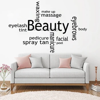 

Newly Beauty Salon Wall Stickers Collage Spray Tan Nail Polish Wall Art Mural Sticker Quote Picture Wall Decals Removable LC974