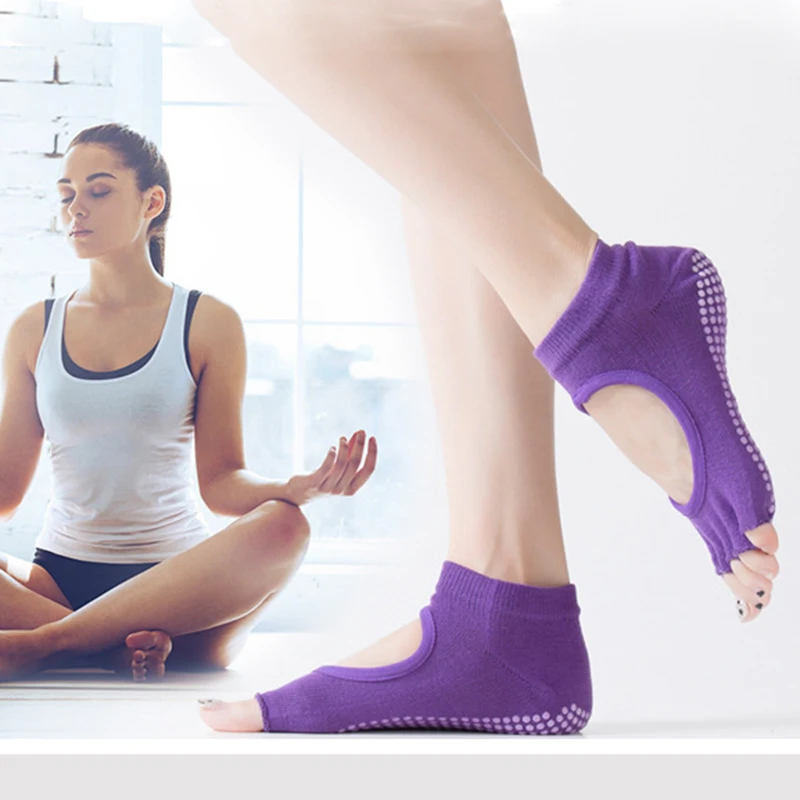 Красочные носки с эластичным носком женские нескользящие носки для йоги спортивные носки с пятью пальцами хлопковые носки для фитнеса в спортзале