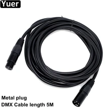 5 метров в длину, 3-контактный DMX вход и выход для подключения сигнала с металлическим наконечником для DMX кабель для этапа Moving головной распылитель, распылитель светодиодный Par DJ оборудование