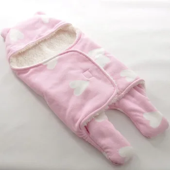 

Baby Sleeping Bag 65*75cm Coral Fleece baby swaddle blanket Winter Footmuff Saco Bebe Cochecito Dormir Sac De Couchage Enfant