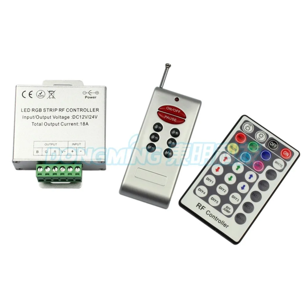 

Free Shipping DC 12V-24V LED RGB controller 18A 216W 28Key IR Remote Controller For RGB SMD 5050 3528 LED Strip