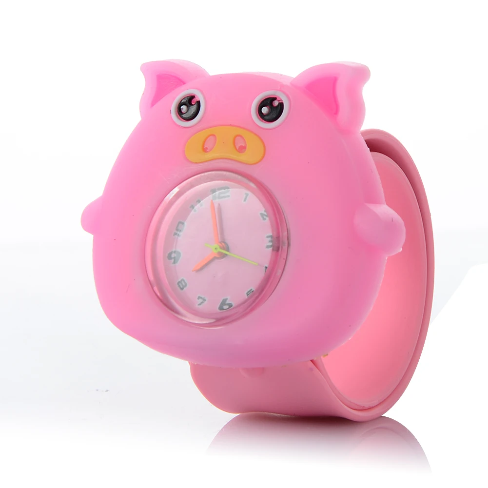 Pig Детские часы Relogio Infantil, детские часы с 3D изображением животных, резиновые кварцевые детские часы для девочек и мальчиков, милые часы Reloj Relogio Montre - Цвет: Pig