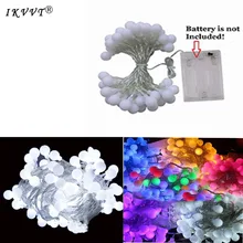 IKVVT 1M/ 2M/3M/4M/5M/10M Fairy Christmas Lights Ball Battery LED String Lights For Holiday Wedding Party Home Decration Outdoor IKVVT 1M/ 2M/3M/4M/5M/10M Fairy Christmas Lights Ball Battery LED String Lights For Holiday Wedding Party Home Decration Outdoor