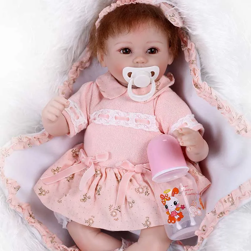 

NPK 16 Inch Lifelike Reborn Newborn Doll Soft Silicone Realistic Girl Baby Dolls for Kids Playmate YH-17