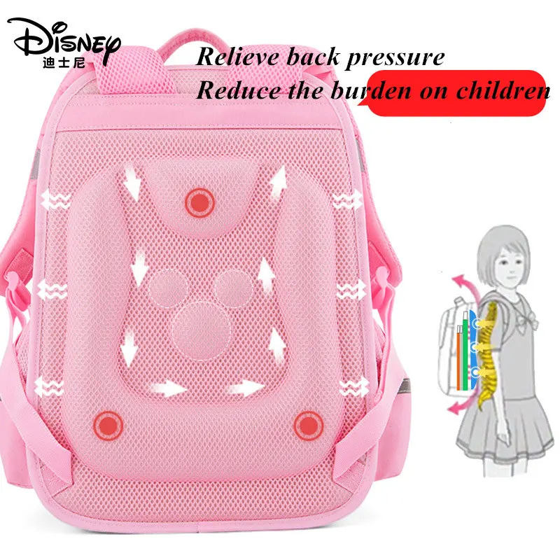 Cena Disney 3D Minnie wodoodporny ortopedyczny nowy wysokiej jakości plecak szkolny Cartoon dzieci duża pojemność podstawowej dziewczyny torba