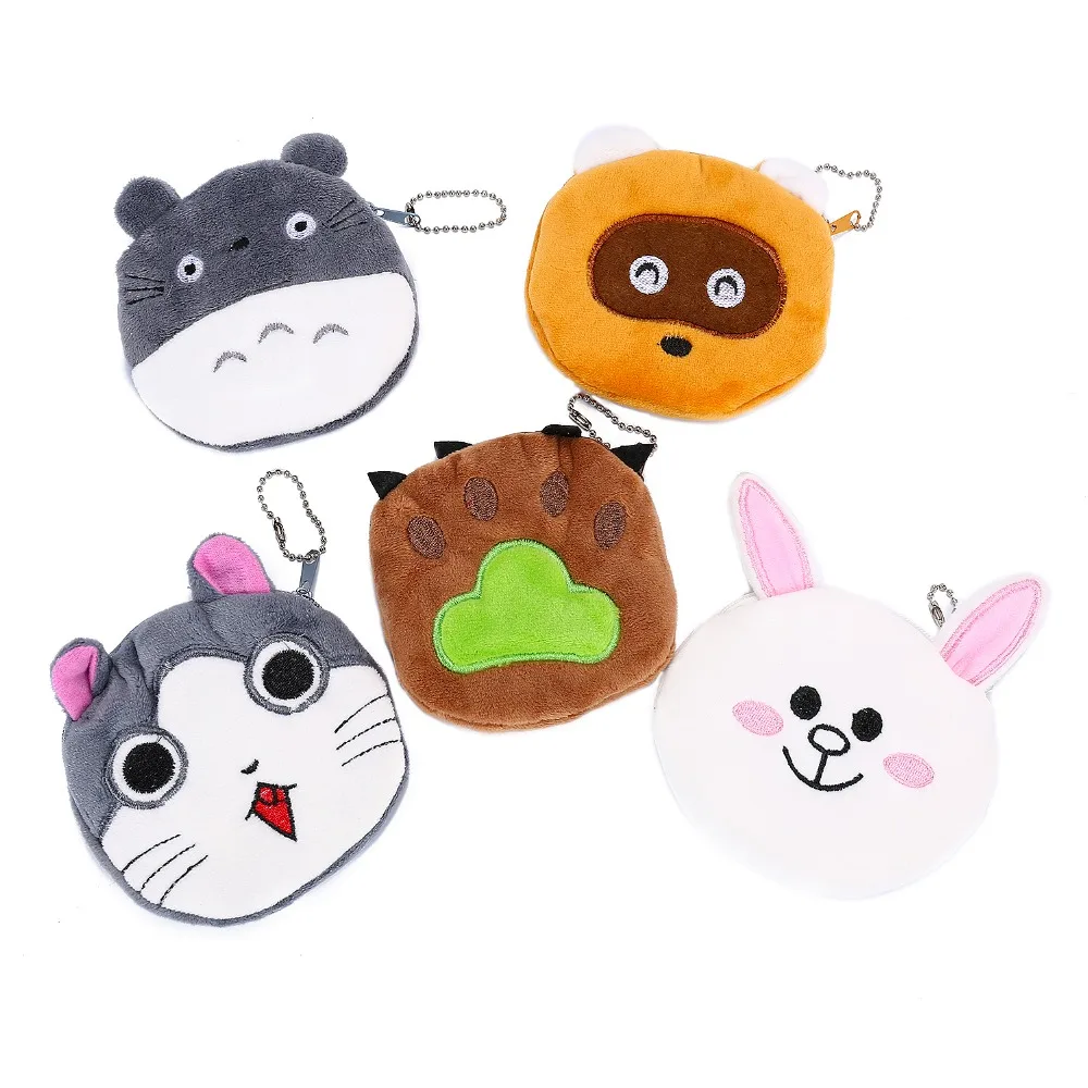 

Kawaii Womens Wallets And Purses Plush Cartoon Cat Card Case Holders Mini Zippered Coin Purse Money Wallet Organizer Pouch