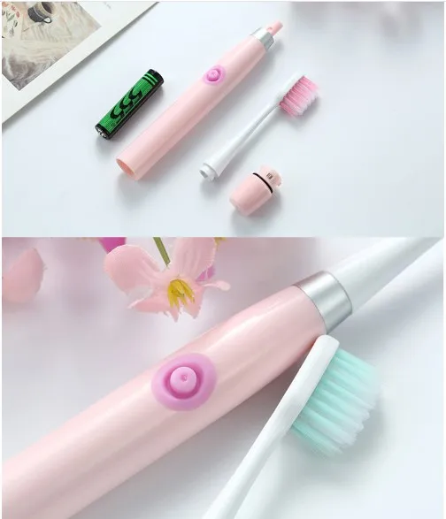 Электрическая ультразвуковая зубная щетка Чистка взрослых пластик автоматическая зубная щётка Сухой батарея Детская зубная щётка