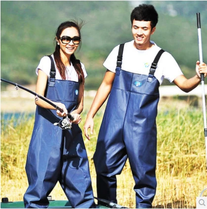 Man Women Waders Raincoat Rubber Material Fishing Breathable