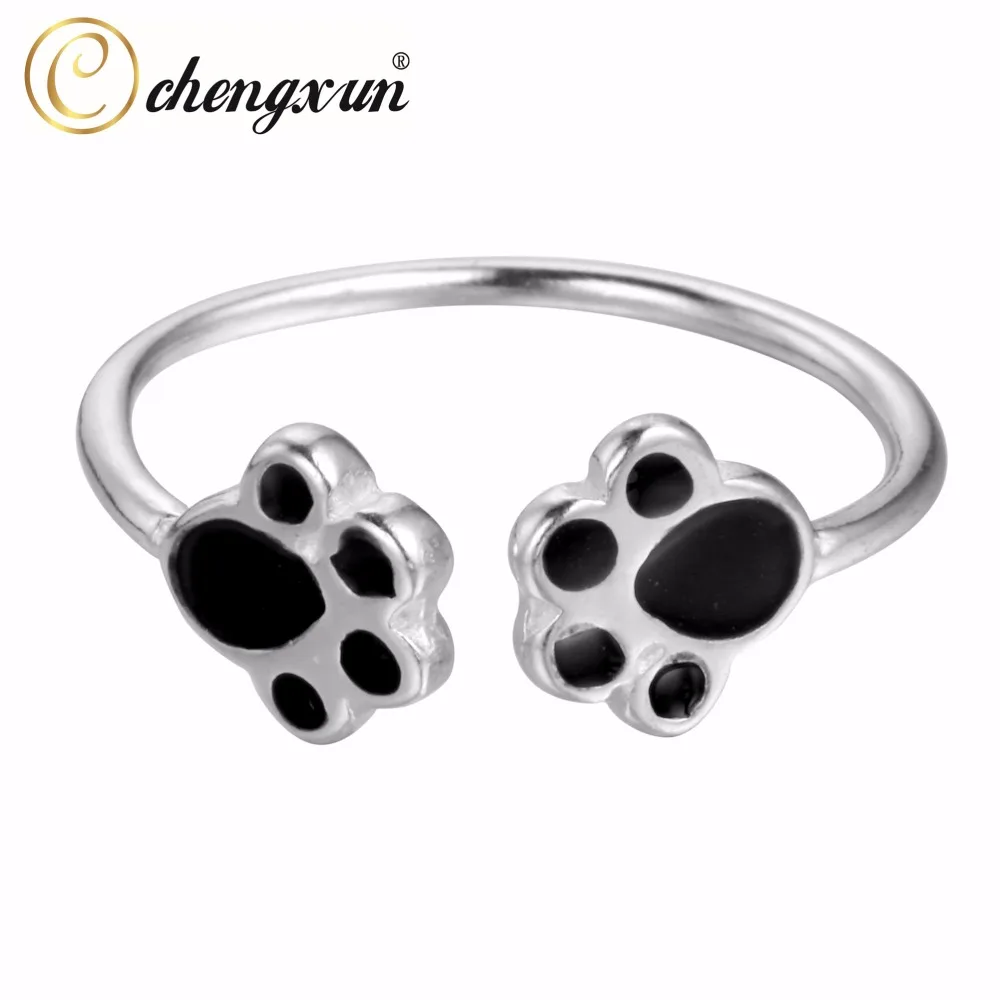 

CHENGXUN Boho Chic Rings Puppy Feet Dog Paw Open Rings Lovely Cute Animal Rings for Teen Girls Kids Children Student