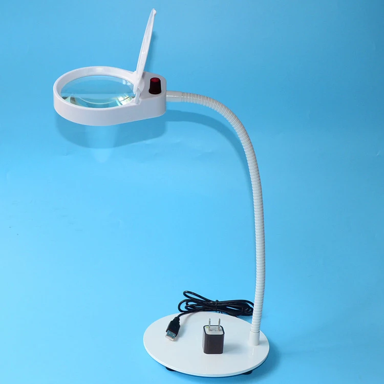 

Dimmable Foldable Desktop 5X Magnifying Glass Lamp Magnifier Magnifying Loupe with 5X Lens Lamp Adjustable Height