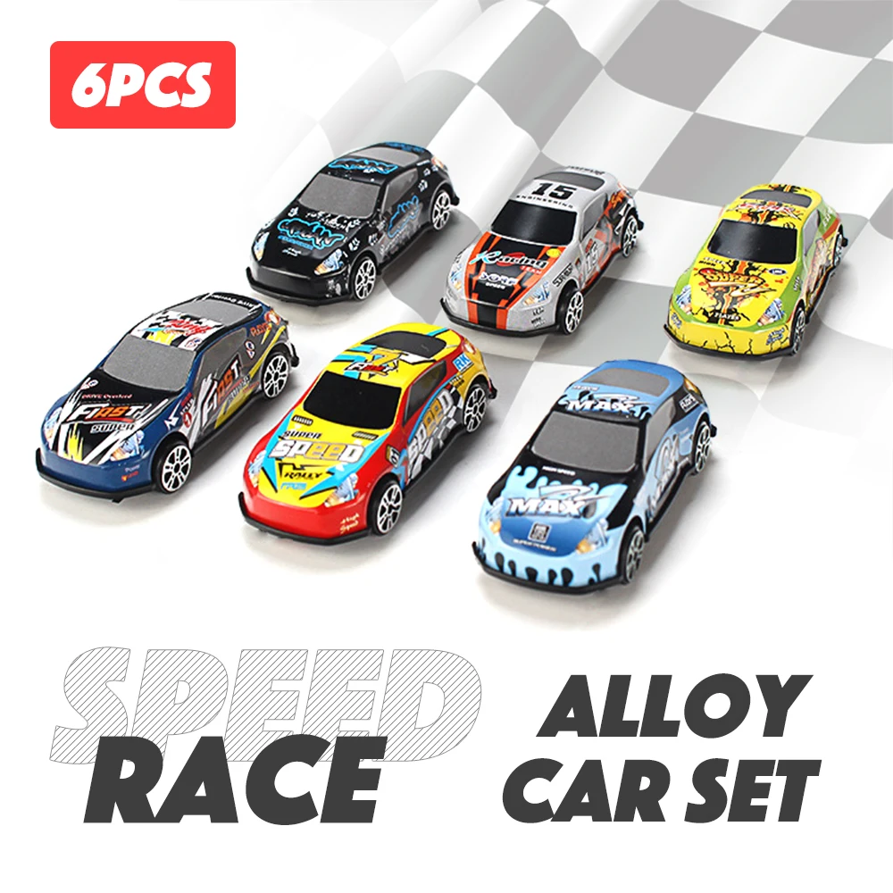 

6 Styles in 1 Mini Race Car Set Toy Mold Alloy Cars Diecast Vehicles Children Pocket Toys For Children Model Nursery Gift