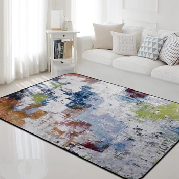 

Nordic Abstract Living Room Carpets Soft Carpet Coffee Table Floor Mat Bedroom Sofa Chair Non-Slip Absorbent Polyester Area Rugs