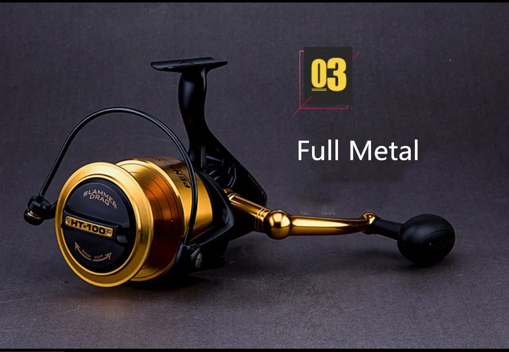 Molinete de Pesca Corpo de Metal Penn Spinfisher Tamanho Fiação 18lb - 8kg Arrastar 6bb Completo Ht-100 Moulinet Peche Carretel v Ssv 3500-10500 10 de pesca fiação 18lb 8kg arrastar 6bb