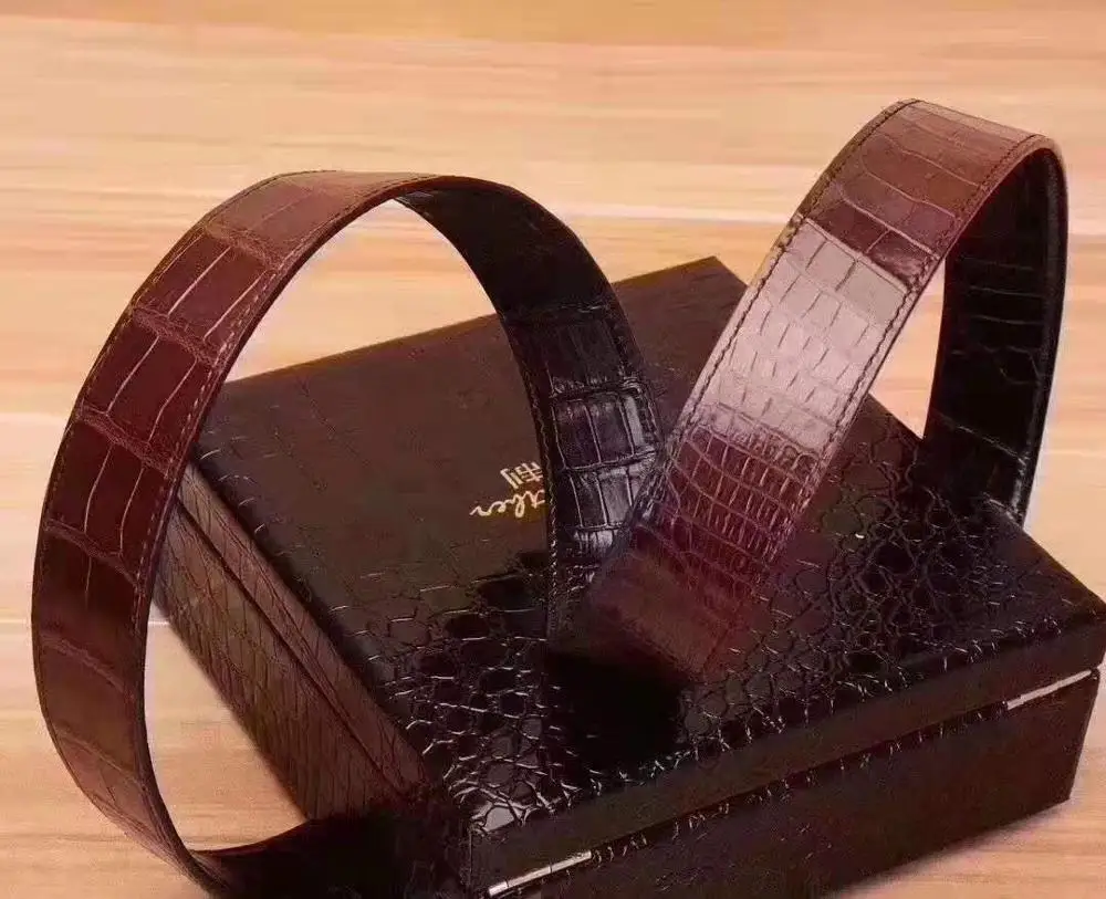 

2 sides crocodile skins 100% real genuine crocodile skin men belt top luxury quality crocodile skin men fashion belt