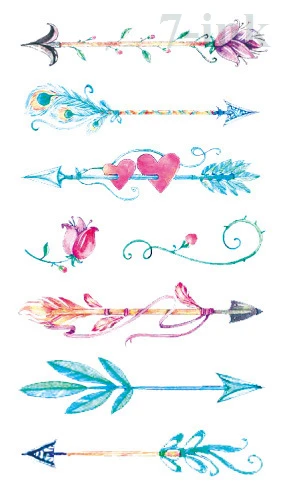 waterproof temporary tattoo sticker color feather arrow waterproof temporary tattoo sticker color feather arrow