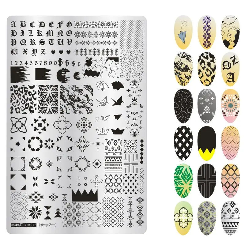 1 шт. 9,5*14,5 см шаблон для дизайна ногтей серия Fall In Love печатная пластина для маникюра печать ногтей - Цвет: zjoyplus17
