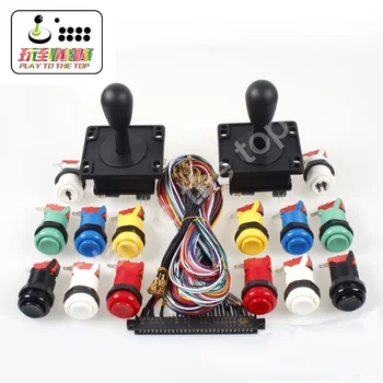 

American Style 2Pin Black Handle + Jamma 56 Pin Interface Cabinet Wire Wiring + Happ Type Push Buttons Switch For Pandora