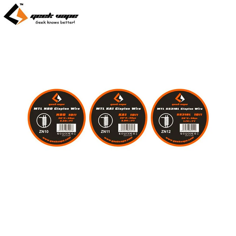 

Original Geekvape MTL N80 Clapton Wire MTL KA1 Clapton Wire MTL SS316L Clapton Heating Wire