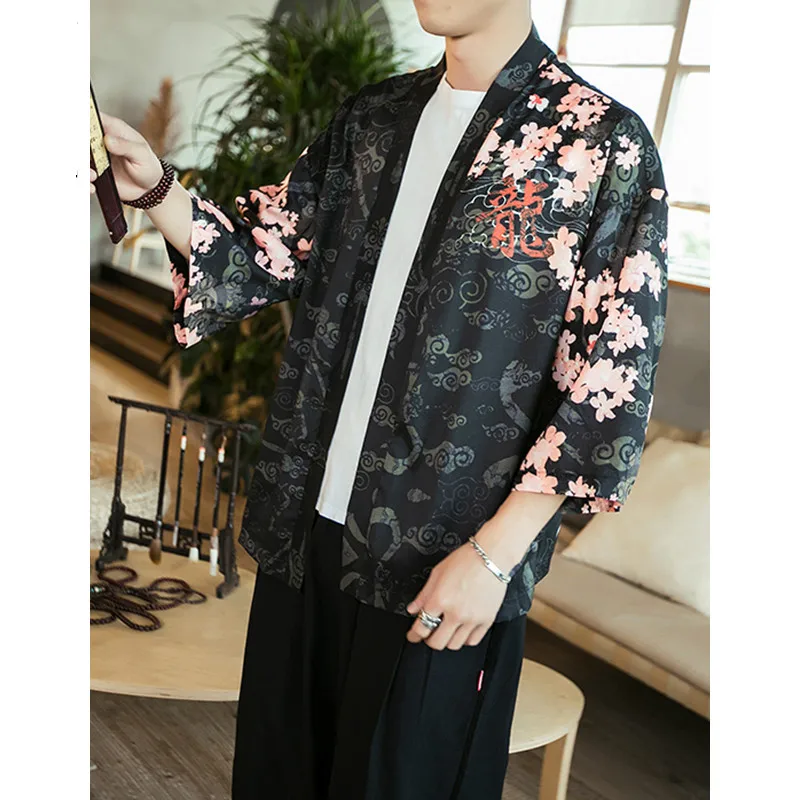 

FFXZSJbrand Sinicism Mens Cotton Linen Shirts 2018 Man Summer Kimono Shirts Male Oversize Open Stitch Casual Shirt 5XL